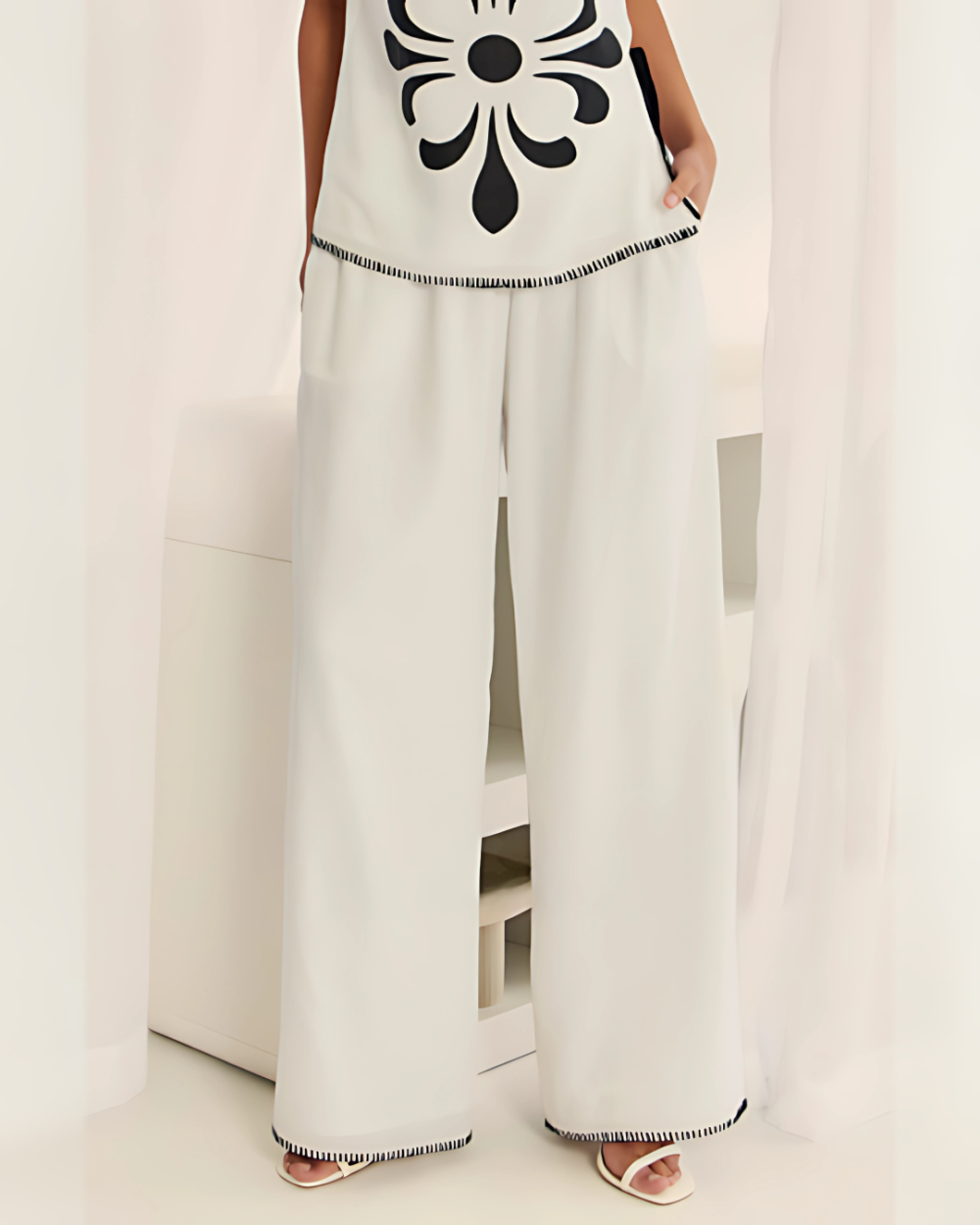 White Solea Linen Pants - Image 2